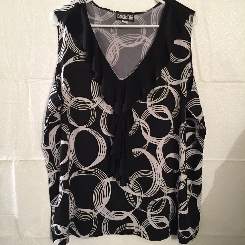 Plus size 3X Ruffle V-Neck Tank